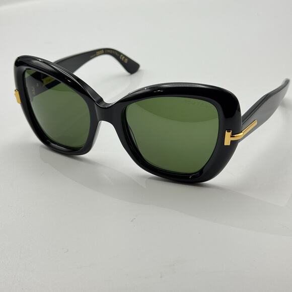 Tom Ford Sunglasses Icon TF1279 01N Black Butterfly Frame Green Lens 55mm New main image 13